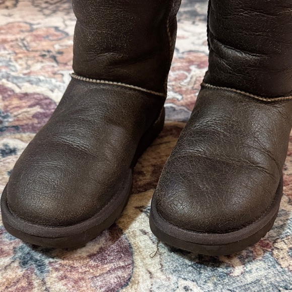 UGG Dark Brown Leather Boots - Picture 6 of 8